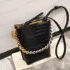 Stella McCartney Bag Frayme Croco 효과 엠보싱 버킷 가방 어깨 가방 여성 금속 블랙 클래식 크로스 바디 토트 가방 고급 여성 디자이너 핸드백 지갑.