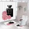 Curtains Cosmetics Perfume and Flower Shower Curtain Choose Your Own Size Custom 3D Printed Bathroom Decor Set With Hooks Hanging Curtain