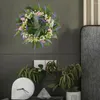 Decorative Flowers Front Door Garland Vibrant Spring Artificial Leaf Wreath With Realistic Simulation For Decoration Home