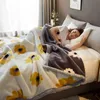 Thickened milk plush blanket bed sheet Raschel plush office nap blanket coral plush single person blanket 240314