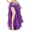 Stage Wear Belly Dance Costume Podwójne wysokie szczeliny spódnica bez paska profesjonalna szyfon dla kobiet występ