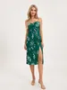 Casual Dresses Women Flower Print Midi Dress Summer Sleeveless Backless Cami