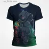 Herren T-Shirts Full-Cover-Druck T-Shirt von Space Astronaut Universe Graphic Männer 2023 Neue Sommer Harajuku Rundhals Kurz Slve Großhandel Y240321