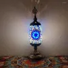 テーブルランプモロッコの雰囲気ガラスデスクランプキースイッチトルコの寝室の装飾的なLED照明