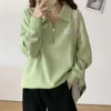 Vrouw kleding zwarte top groene pullovers sweatshirt y 2k vintage bijpassende basis goth dropshiphiping y2k stijl nieuwigheid emo m 240301