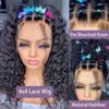 Front Human Hair Wig Lace Blend Into Skin For Women Deep Wave Bob Frontal Curly 4x4 Preplucke Natural Hairline