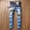 Herenjeans Hole Patch Distressed Nieuwe slanke denimbroek Europese en Amerikaanse stijl Hot Sale Aziatische maat