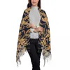 Foulards personnalisés imprimés de luxe européen foulard floral femmes hommes hiver chaud baroque victorien art châles enveloppes