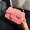 CC сумки люксовый бренд на плечо Русалка розового цвета с блестками классический мини-клапан золотой металл Crossbdoy Shoudler Sacoche сумки 20 см Rbitg