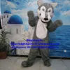 Mascot Costumes Long Fur Timber Grey Wolf Mascot Costume Adult Cartoon Character Outfit Suit Education Trade Exhibition Zx1732