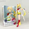 Action Figures Toy 23cm Cartoon Sailor Moon Shui Bingyue Tsukino Rabbit Figure Transformation Magic Wand Doll Modello Ornamenti Giocattoli da collezione Regalo ldd240314