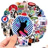 Bilklistermärken 50st/Lot Retro Rock Band Music Punk Iti Guitar Skateboard Laptop Lage Motorcykel DIY Decal Drop Delivery Automobiles Mot Otjzn