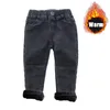 Baby Kids Lente Herfst Winter Dikke Warme Jeans Met Fleece Voor 1-7 Jaar Jongens Meisjes Casual Denim Broek kinderen Kinderen Broeken 240228