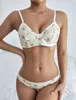 BH-Sets, florales Damen-Dessous, sexy Push-Up-BH und Höschen-Set, bequem gepolstert, verstellbar