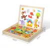 En bois multifonction enfants Animal Puzzle écriture planche à dessin magnétique tableau noir apprentissage éducation Parent enfant jouets 240307