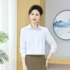 Blusas femininas moda casual elegante cor sólida botão camisa verão polo-pescoço meia manga solta dobra topos roupas femininas