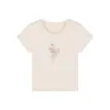 T-shirt corta slim fit per ragazza dolce e speziata con spalla da donna in puro cotone stile bm design cake angel top a maniche corte con ombelico esposto