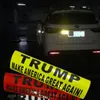 Banner Trump 2024 Flags U.S Presidential Election Bumper Car Reflective Sticker