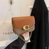 Fabrik Großhandel Neue Kette Eine Schulter Kleine Quadratische Tasche Modische und Vielseitige Farbige Alte Blume Umhängetasche für Frauen Taschen