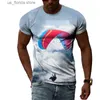 Men's T-Shirts 3D Printed Paragliding Graphic T Shirt for Men Clothes Summer Cool Strtwear Womens Clothing Casual Sports Gym Tops T Shirts Y240321