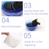 Buty 4PC/zestaw psa deszczowe buty wodoodporne psa deszczowe buty polarowe polarowe regulowane gumowe buty śniegowe dla małych średnich psów Antyllip