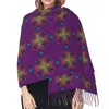 Шарфы стильный разноцветный узор в арабском стиле шарф с кисточками женские зимние теплые шали накидки женские роскошные универсальные