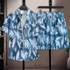 Designer Suit Hawaiian Seaside Vacation Set Mens Loose Fitting Casual Couple Trendy Brand Short Sleeved Floral Shirt Beach Two-piece H5dt