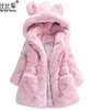 2017 Winter warm Baby Girls Waist Outerwear Children Faux Fur Rabbit ears Coat kids Jacket Christmas Snowsuit Outerwear child4058675