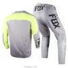 Moto 2022 Troy Fox 360 MERZ Combo Gear Set ATV BMX Bike Jersey Pants Kits para adultos Offroad motocicleta traje gris para hombre