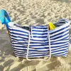 Heuptassen Dameshandtas Modeprint Gestreepte waterdichte organizer met zak Vrouwelijke casual strandtas Zwemtas