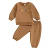 Kleidungssets Baby-Kleidung, passendes Set, langärmelige Waffel-Tops und elastische Hosen, Kleinkind-Trainingsanzüge, Herbst-Outfit