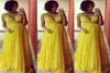 Sukienki wieczorowe Liban Żółta czapka Szyfonowa z koraliki suknie wieczorowe Letnie ciążowe ciąży seksowne formalne sukienki wieczorne plus 8540987