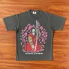 Designer Vêtements de mode Hip hop Tees TShirts WL Trendy Rose Bleu Crânes Stone Washed Skull Japonais Samurai T-shirt à manches courtes