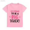 T-shirt Sto per diventare una sorella maggiore T-shirt Annuncio del bambino Sorella maggiore Vestiti per fratelli Top Maglietta per bambini Arcobaleno Ragazza Abbigliamento per bambini ldd240314