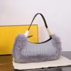 Designer OLock hochwertige Wolle-Fuchspelz-Handtaschen, luxuriöse Damenmode-Handtaschen, Logo Thousand Bird Grid, große Kapazität, klassische Retro-Unterarmtaschen