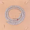 Real 925 Sterling Silver 9mm Tennis Chain Baguette Diamond Necklace
