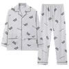 Men's Sleepwear Pajamas Spring Autumn Cotton Long-sleeved Cardigan Loungewear Set Younger Middle-aged Home Clothes Suit Elderly Nightwear