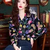 Camicette da donna Primavera Personalità Fiore Ghiaccio Seta Sottile Camicie a maniche lunghe Camicetta da uomo Elegante Donna Tendenza coreana Streetwear Bottoni Top