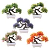 Flores decorativas plantas artificiais pinheiro bonsai pequeno vaso de árvore falso ornamentos para decoração de casa el jardim decoração