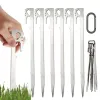 Shelters 6Pcs Canopy Tent Pegs 28cm Stainless Steel Camping Tent Stakes Garden Ground Nail beach Awnings Hammock Trampoline Accessories