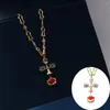 Pendentif Colliers Femmes Vintage Exagérer 3D Visage Collier Lèvres Rouges Nez Eye Court Style Pour Bijoux Accessoire Cadeau De Luxe