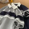 Polo gaufré rétro à la mode t-shirts à manches courtes hommes et femmes été lâche amoureux américains personnalité décontractée haut harajuku 240306