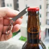 Bärbar rostfritt stål Key Ring Beer Bottle Opener Keychain Mini Metal Gadget Keyring Men Gift LX6392