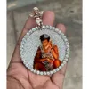 Hip hop imagem jóias 925 prata esterlina ouro vvs moissanite foto pingente ename 3d personalizado gelo fora memória pingente moissanite