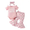 Set di abbigliamento Born Baby Girl Abiti estivi Zie Little Ie Pagliaccetto a maniche corte Pantaloni svasati floreali Set di fasce