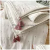 Baby Rugs & Playmats Retro Cotton Quilt Baby Blanket Bohemian Japanese Style Children Air-Conditioning Newborn Plain Bedclothes Aa2203 Dhrso