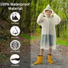 Płaszki przeciwdeszczowe 50pcs Eva Children Coat Student Waterproof Poncho for Girl Boy Transparent Rainwearoutdoor Traving Travel wielokrotne użycie