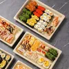 Take Out Containers Biodegradable Disposable Use Takeout Sushi Box Container Multi Sizes One-off Take-away Sashimi Chirashi Plate To-go