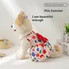 Vêtements de chien Princesse Robe Imprimer Été avec bouton Bowknot Doux Mignon Chiot Chat Jupe Mince Animaux De Mariage Fête Chihuahua Vêtements