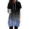 Kvinnors T -skjortor Hoodies Casual Short Sleeve Fashion Print Tunic Tops med fickor Vinterkläder för kvinnor 2024 Plus Size Women '